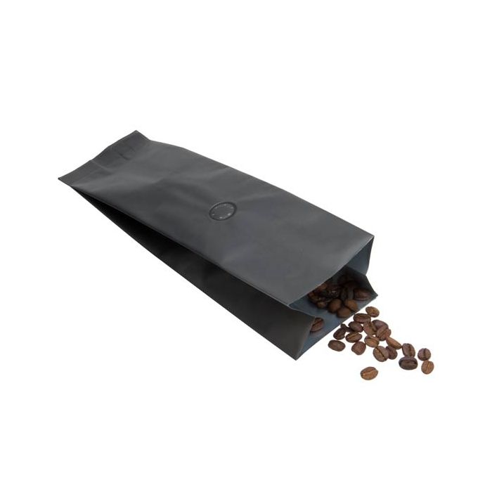 Sachet à café en noirs avec valve d'aération, 8.5x6.5x33 cm, 12-16oz (50 pièces) [SGC2BM]