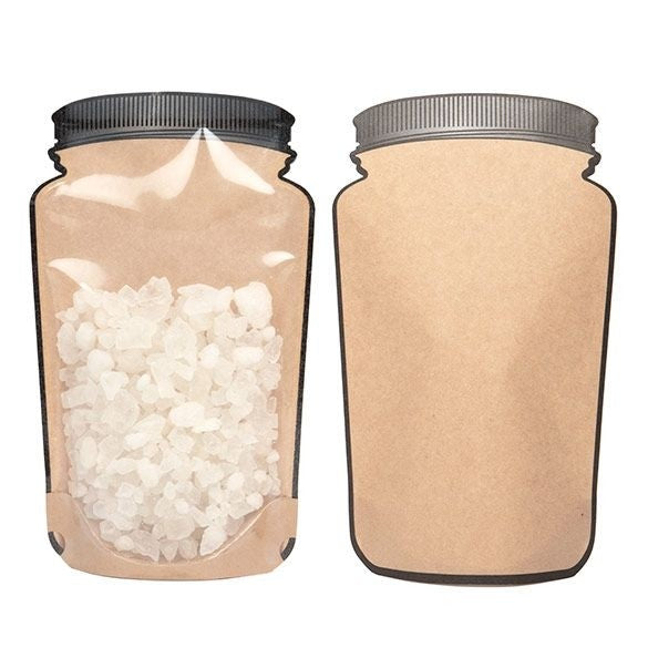 Kraft Jarre a cookie Doypack avec fond transparent 15.2x7.9x25.4 cm (100 Pieces) [SP7KC]