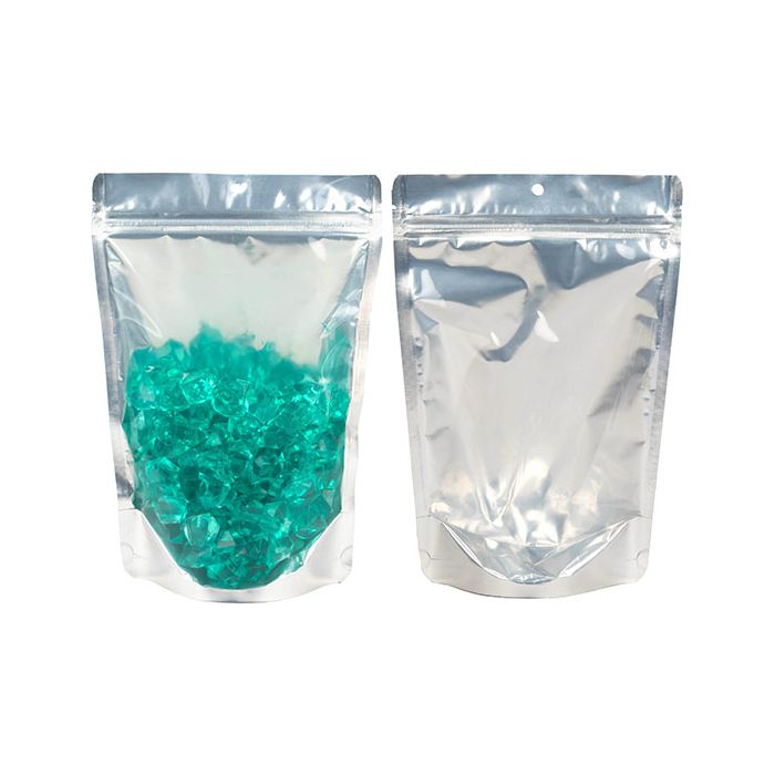 Doypack Argenté avec trou de suspension 17.8x9.8x25.2cm (100 pièces) [ZBGS69H]