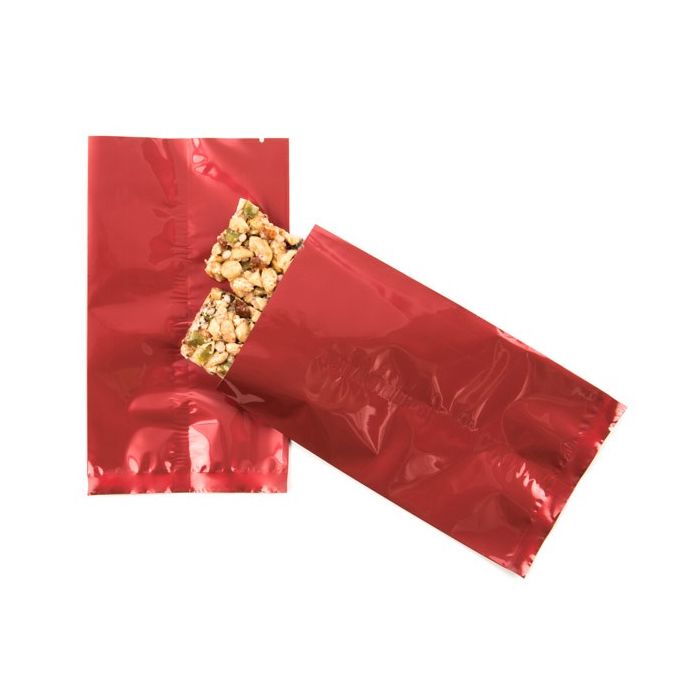 Sachet scellable à joint central laminé Qualité supérieure en rouge métallisé 5x5.7 cm [SMB22QR] (100 pièces)