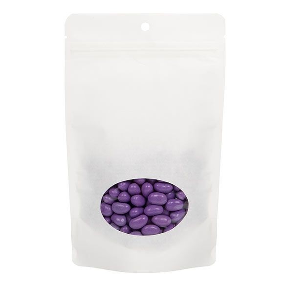 Doypack Compostable Blanc Kraft avec fenêtre ovale 13x7,9x20,6cm | 113g (100 pièces) [ZBGEO3W]