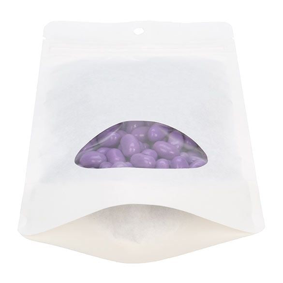 Doypack Compostable Blanc Kraft avec fenêtre ovale 13x7,9x20,6cm | 113g (100 pièces) [ZBGEO3W]