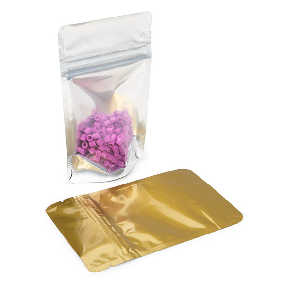 Stazakken Transparant/Goud 8x5x13cm | 28 gram (100 stuks) [ZBGG1]