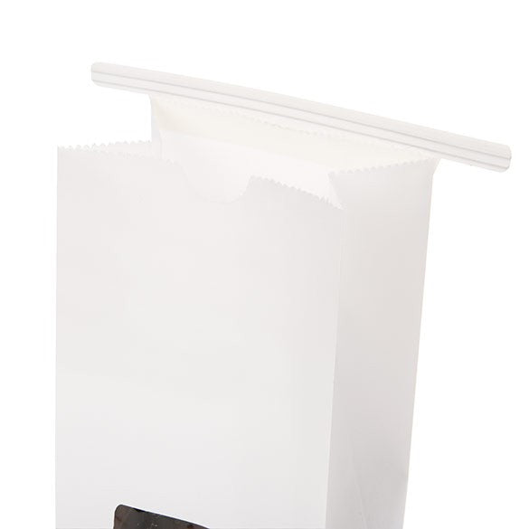 Sachet en Kraft blanc refermable à attache métalique 8,6x6,4x19,7 cm (100 pièces) [TTW1W]