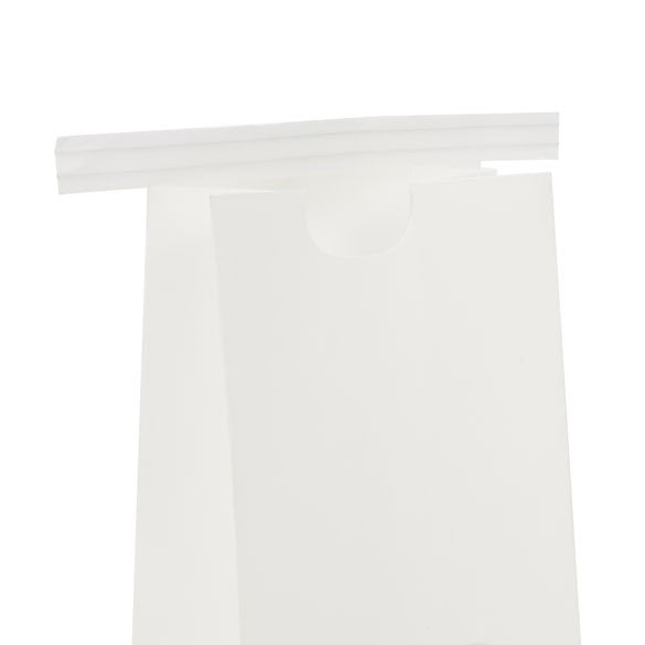 Sachet en Kraft blanc refermable à attache métalique 8,6x6,4x19,7 cm (100 pièces) [TTW1W]