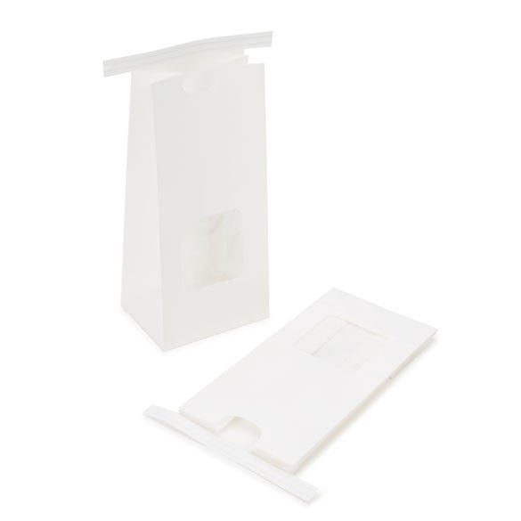 Sachet en Kraft blanc refermable à attache métalique 8,6x6,4x19,7 cm (100 pièces) [TTW1W]
