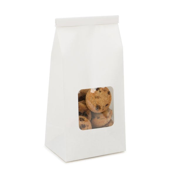 Sachet en Kraft blanc refermable à attache métalique 8,6x6,4x19,7 cm (100 pièces) [TTW1W]