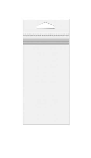 Sachet refermable à trou de suspension euro et transparence cristalline avec ouverture en haut 5.1x20.3cm (500 pièces) [J4T]