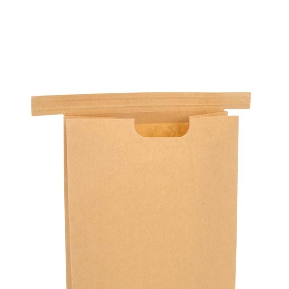 Sachet en Kraft brun refermable à attache métalique avec fenêtre 10,8x6,4x26,7cm (100 pièces) [TTW2K]