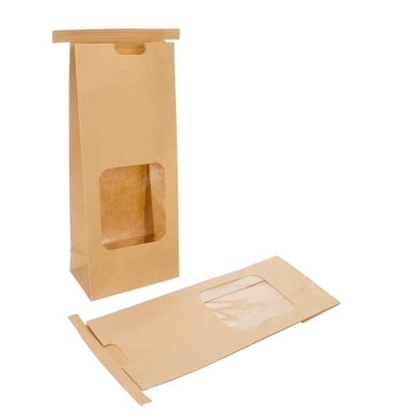 Zakken Kraft Bruin met Sluiting 10,8x6,4x26,7cm (100 stuks) [TTW2K]