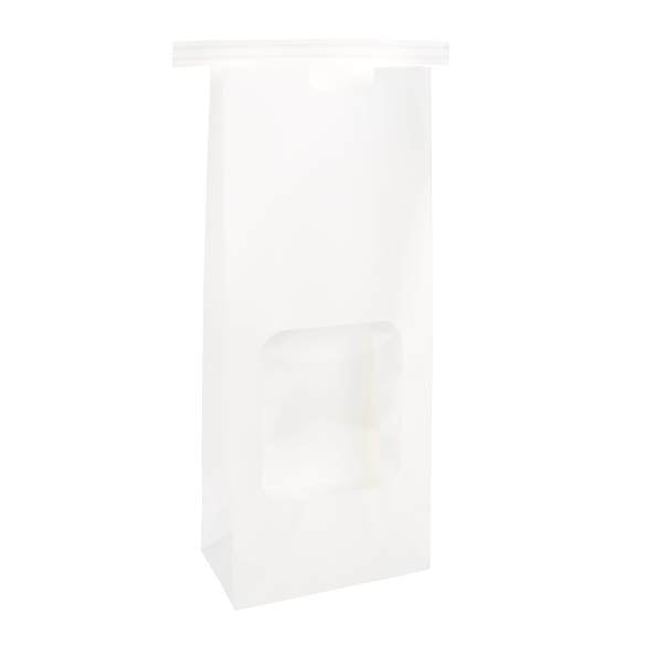 Sachet en Kraft blanc refermable à attache métalique 10,8x6,4x26,7 cm (100 pièces) [TTW2W]