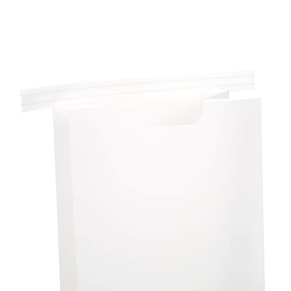 Sachet en Kraft blanc refermable à attache métalique 10,8x6,4x26,7 cm (100 pièces) [TTW2W]