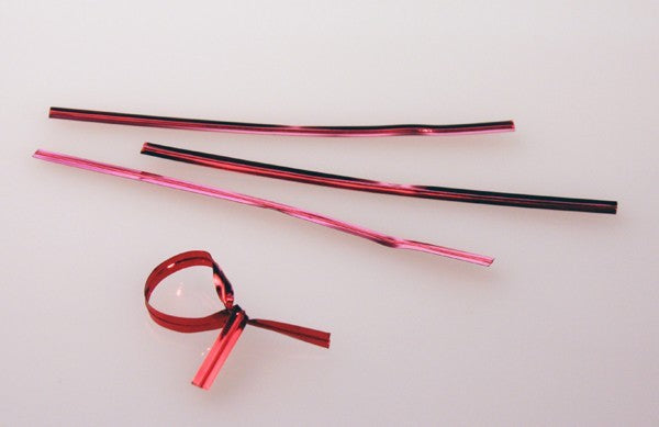 Bindstrips 15,2x0,4cm rood metallic plastiek (1000 stuks) [TT6MR]