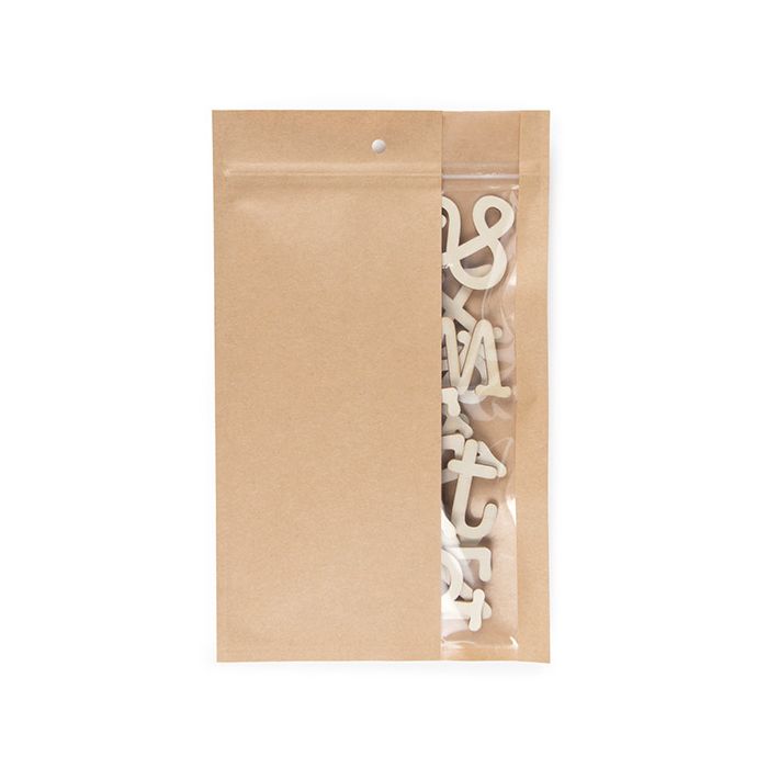 Sachets Zip Kraft avec fenêtre verticale 15.2x23.5 cm (100 pièces) [HZBV7K]