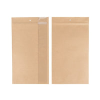 Grip Seal Bags Kraft With Vertical Window 17.8x30.5 cm