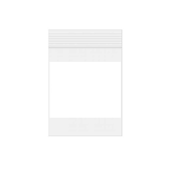 Sachet zip en PE-BD avec fenêtre d'écriture blanche 7,6x10,2cm (100 pièces) [2WE34]