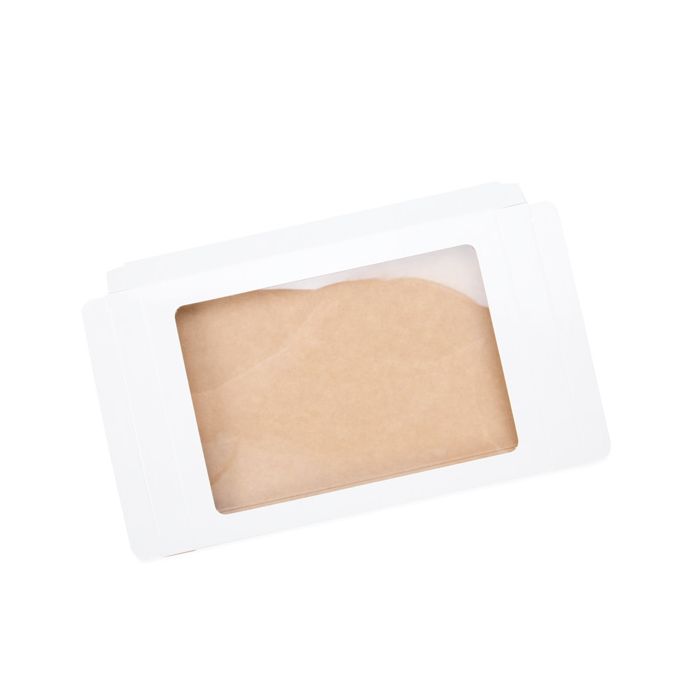 Boîte à fenêtre en papier blanc brillant avec feuille de PET insérée 13.7 x 1.5 x 18.7 cm, A7 (25 Pieces) [WGWG1]