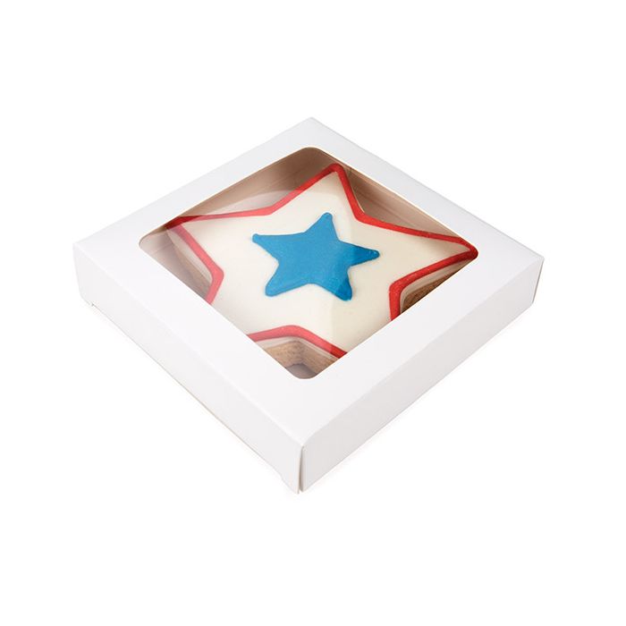 Boîte blanche en kraft avenc fenêtre transparente 10.5x2.2x10.5 cm (25 pièces) [WKRGW245]