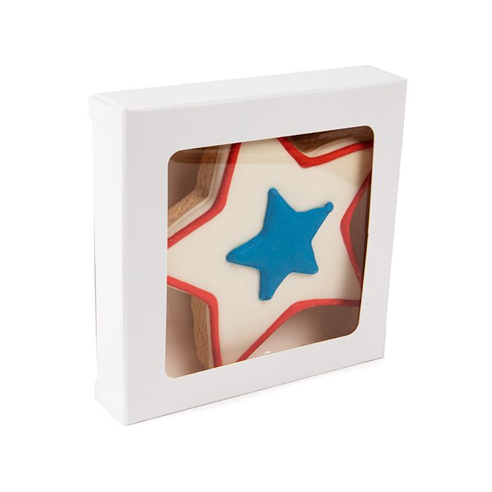 Boîte blanche en kraft avenc fenêtre transparente 10.5x2.2x10.5 cm (25 pièces) [WKRGW245]