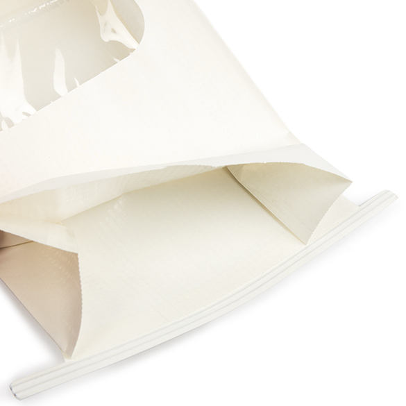 Blokbodemzakken Wit met Tin-Tie Sluiting en Venster 15,2x7x26,7cm (100 stuks) [TTW3W]