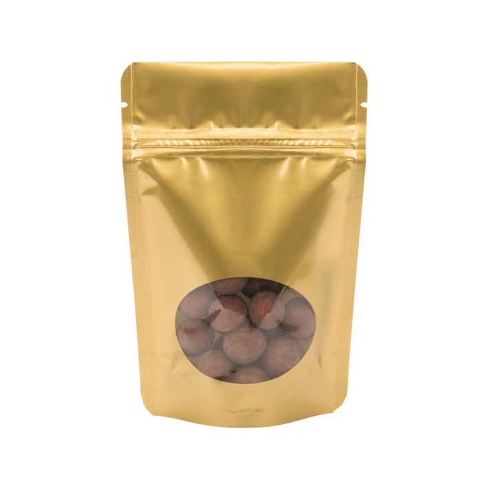 Stazakken Goud met ovaal Venster 10x6x15cm | 57 gram (100 stuks) [ZBGO2G]