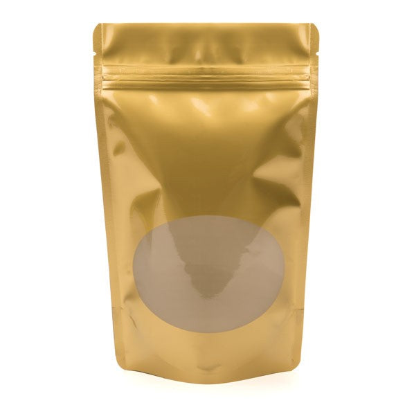 Stazakken Goud met ovaal Venster 13x7x20,5cm | 113 gram (100 stuks) [ZBGO3G]