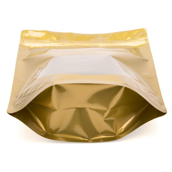 Stazakken Goud met ovaal Venster 21x9x29cm | 510 gram (100 stuks) [ZBGO5G]