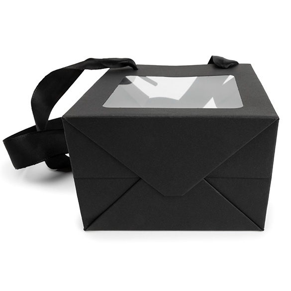 Cadeautasjes Zwart met Venster 10,2x7x11,4cm (10 stuks) [GMBW1B]