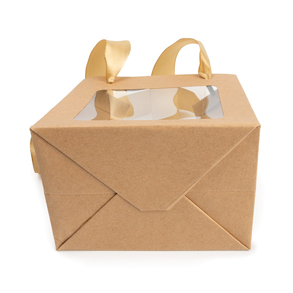 Cadeautasjes Kraft met Venster 10,2x7x11,4cm (10 stuks) [GMBW1K]