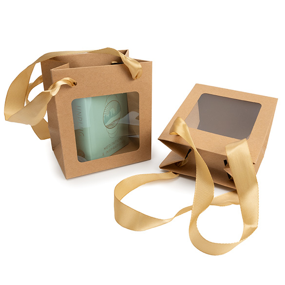 Cadeautasjes Kraft met Venster 10,2x7x11,4cm (10 stuks) [GMBW1K]