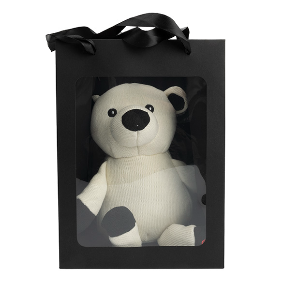 Sacs cadeaux noir avec fenêtre 17,8x12,7x24,9 cm (10 pcs) [GMBW2B]