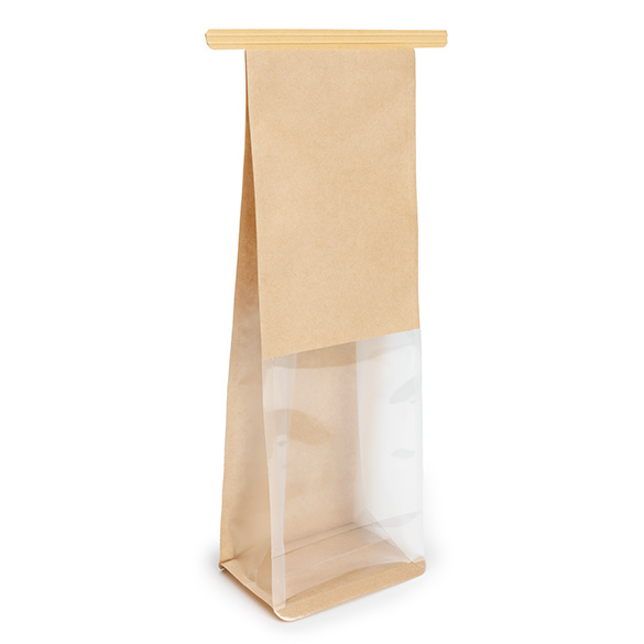 Blokbodemzakken Kraft met Tin-Tie Sluiting en Zijvouw 8,9x6,4x25,4cm (100 stuks) [TTGB1K]