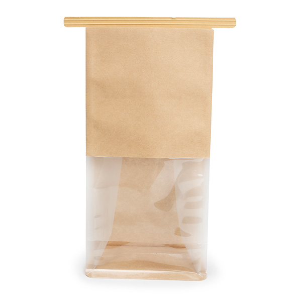 Sac à fond plat kraft avec fermeture tin-tie et soufflets 10,2x6,4x20,3 cm (100 pcs) [TTGB2K]