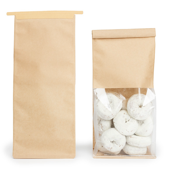 Sac à fond plat kraft avec fermeture tin-tie et soufflets 12,7x7,6x30,5 cm (100 pcs) [TTGB3K]