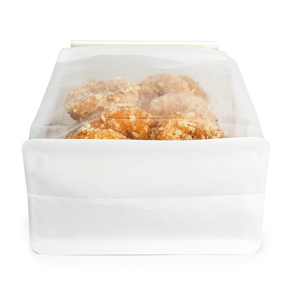 Sac à fond plat blanc avec fermeture tin-tie et soufflets 12,7x7,6x30,5 cm (100 pcs) [TTGB3W]