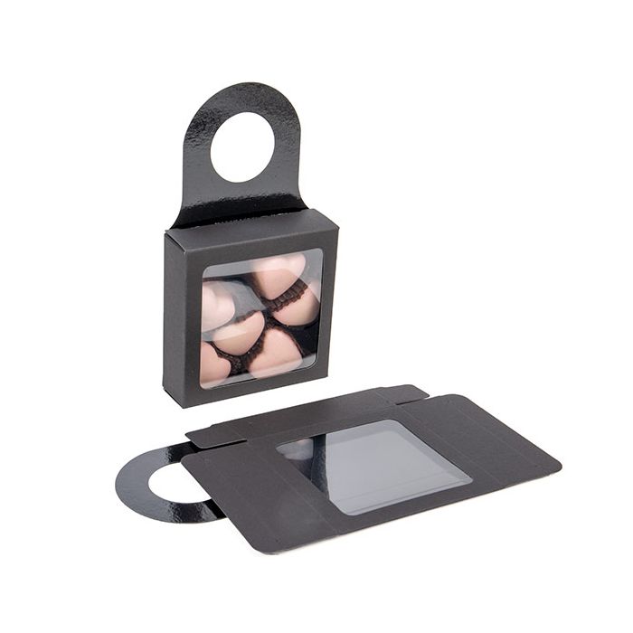 Kraft Doosjes Zwart met Venster 9 x 3 x 9 cm (25 stuks) [FS356B]