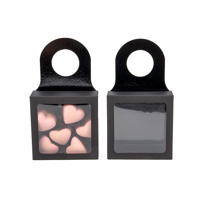 Boîte en kraft avec fenêtre, Noir 9 x 3 x 9 cm (25 pièces) [FS356B]