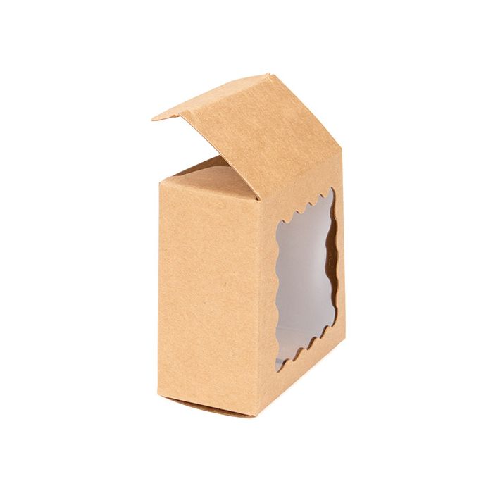 Boite Kraft avec Fenêtre Ondulée 7x3,7x7 cm (25 pièces) [WKRG227]