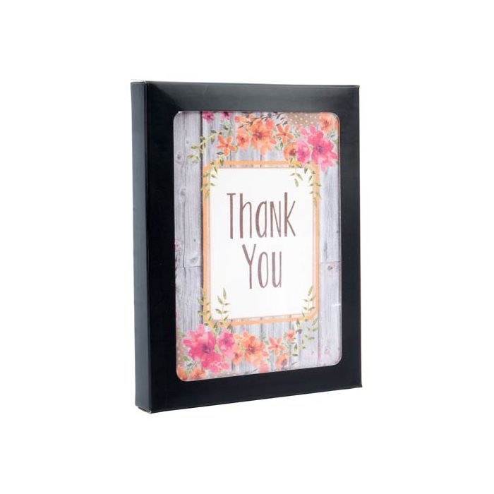 Boîte à fenêtre en papier noir mat avec feuille PET insérée, 11.5 x 1.5 x 15 cm, A2 (25 Pieces) [WMBG3]