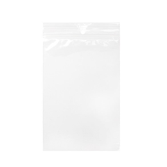 Sachet zip à transparence cristalline 75 microns avec trou pour suspension 10,2x15,2cm (100 pièces) [Z3R46]