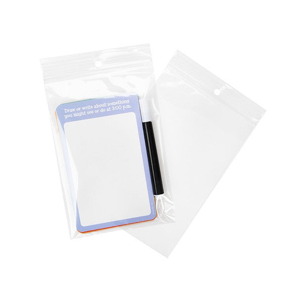 Sachet zip à transparence cristalline 75 microns avec trou pour suspension 10,2x15,2cm (100 pièces) [Z3R46]
