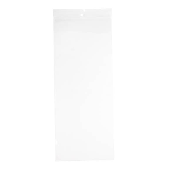 Sachet zip à transparence cristalline 75 microns avec trou pour suspension 12,7x30,5cm (100 pièces) [Z3R512]