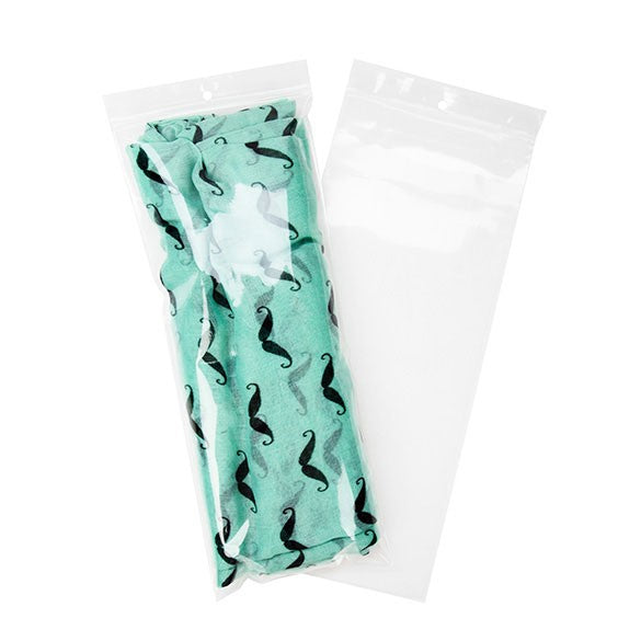 Sachet zip à transparence cristalline 75 microns avec trou pour suspension 12,7x30,5cm (100 pièces) [Z3R512]