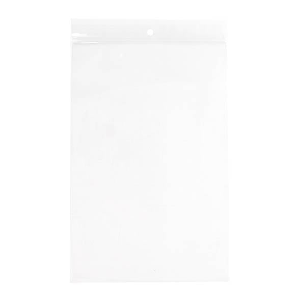 Sachet zip à transparence cristalline 75 microns avec trou pour suspension 15,2x22,9cm (100 pièces) [Z3R69]