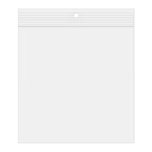 Sachet zip à transparence cristalline 100 microns avec trou pour suspension 33x33cm (100 pièces) [Z4R1313]