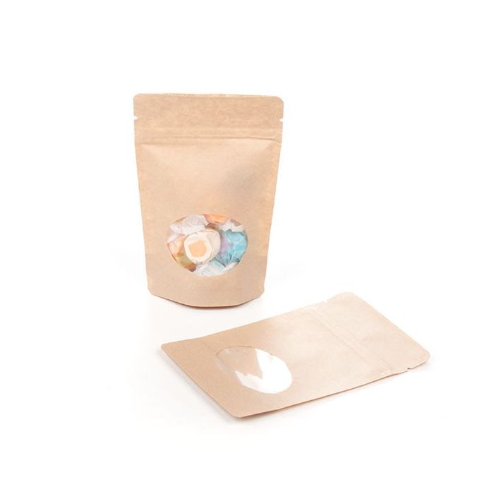 SumDirect Set van 50 hersluitbare zakjes van kraftpapier met ritssluiting en robuuste aluminiumfolievoering voor levensmiddelen, 13 cm x 21 cm SumDirect Set van 50 hersluitbare zakjes van kraftpapier met ritssluiting en robuuste aluminiumfolievoering voor levensmiddelen, 13 cm x 21 cm