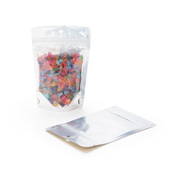 Stand Up Pouches Transparent/Gold 9.5x5.7x15.7cm | 57 grams With Hang Hole