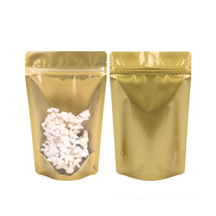 Stazakken Transparant/Goud 8x5x13cm | 28 gram (100 stuks) [ZBGGC1]