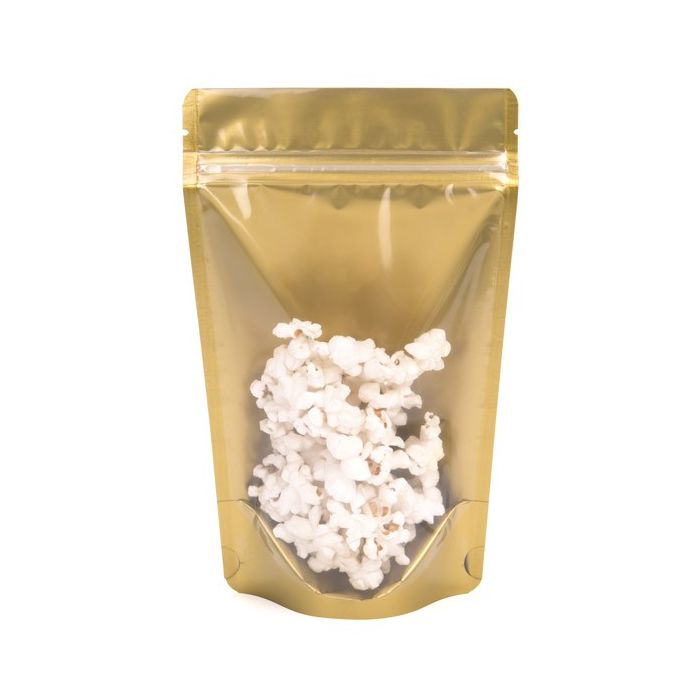 Stazakken Transparant/Goud 8x5x13cm | 28 gram (100 stuks) [ZBGGC1]