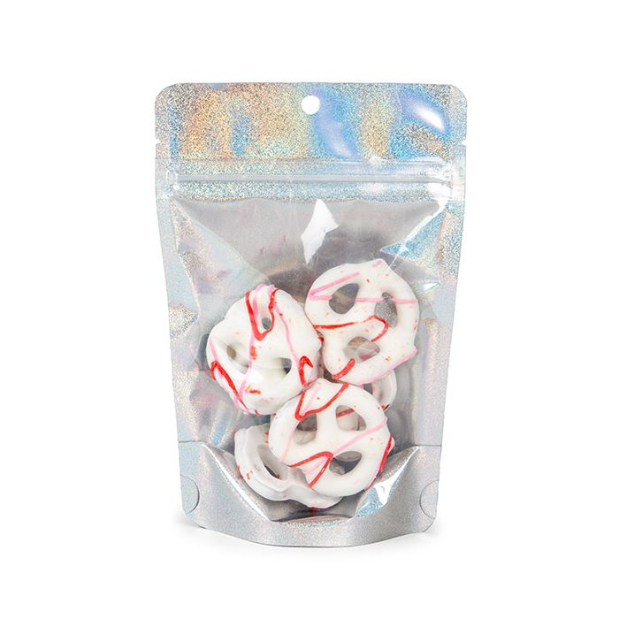 Stand Up Pouches transparent/Glitter Holographic 10,2x6x15,2 cm